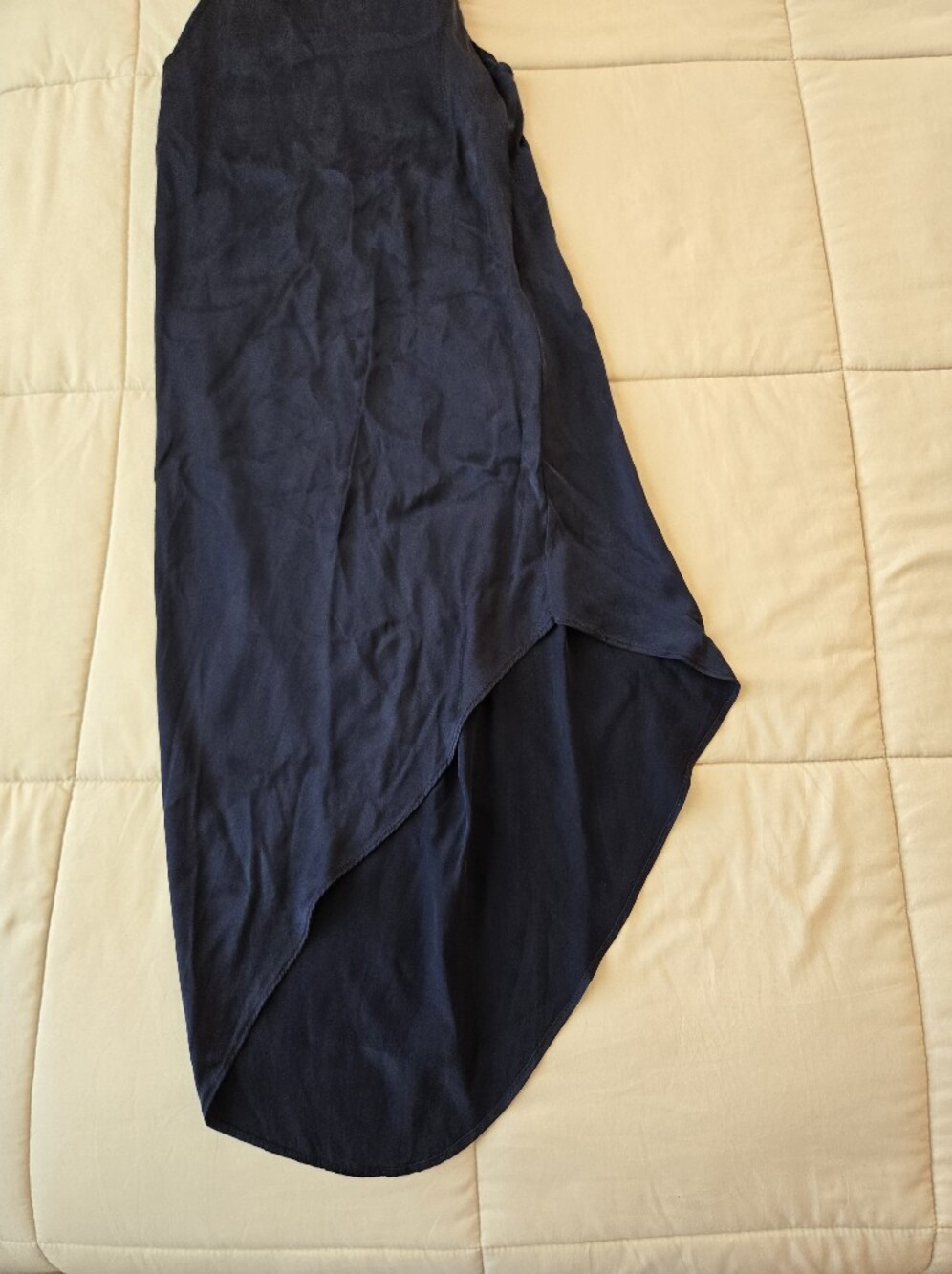 KES Navy Silk Bias Cut Midi Asymetrical Sleeveless Dress, Estimated Size S - Picture 9 of 11